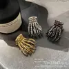 Pinza de Calavera Gótica para Halloween Estilo Oscuro Plegado Pinza para el Cabello de Aleación para la Parte Posterior de la Cabeza Pinza de Tiburón Accesorio para el Cabello de Cola de Caballo