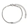 Moda Europea y Americana Sencilla Cadena Fina de Serpiente Trenzada Pulsera Doble Capa para Pareja Acero Inoxidable Chapado en Oro de 18K Joyería de Mano Elegante de Nicho
