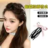 Grampo de cabelo elegante com bolinhas estilo coreano para franja, presilha lateral floral de luxo leve, acessório de cabelo tipo bobby pin