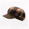 Sombrero Octagonal de Lana a Cuadros Empalmado de Gama Alta para Otoño e Invierno, Elegante para Exteriores, Que Muestra la Cara, Sombrero Boina Pequeña Fragante