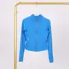 Chamarra Lulu Df Corta con Cuello Alto y Etiqueta, En Stock Entrega Directa, Chamarra Elástica con Cremallera Dorada, Ropa para Fitness y Yoga