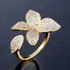 Pulseira Shein Estilo Europeu e Americano Flor Dourada Cruzada Venda Quente Transfronteiriça Zircônia Diamantada Completa Pétala Grande Aberta Pulseira Alto Padrão
