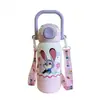 Taza Aislada Judy y Nick de Zootopia Taza con Popote para Niños Modelo Nuevo 2026 Botella de Agua Especial para Estudiantes Mujeres que Van a la Escuela