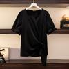 Estrategia de Deformación Cubre Vientre Delgado Top Nuevo Verano 2024 Estilo Occidental Pequeña Camisa talla extra Moda Femenina Camiseta de Moda