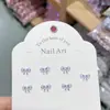 Joyería para Uñas de Resina Hielo Transparente Pajarita Joyas para Uñas DIY Pendientes Funda para Teléfono Móvil Accesorios para Uñas Portátiles