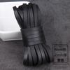 Cuerda de cuero negro de 2 mm de grosor, primera capa, pintada, cuerda de cuero cuadrada plana, tira de cuero plana, accesorios DIY, cuerda tejida