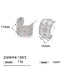 Pendientes de Zirconia con Diseño de Lujo Ligero Estilo Europeo y Americano de Trébol de Cuatro Hojas, Pendientes Versátiles Simples de Moda con Forma de C Cepillada para Mujer, Nuevo Modelo de Verano
