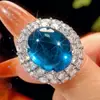 2026 Novo Modelo Zhuang Shengsheng Joias Cobre Banhado a Ouro Corindo Vermelho Sintético Espinélia Azul Conjunto de Luxo Leve Pedra Principal 15*18