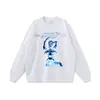 Camiseta Estampada em Desenho Animado Spoof Hiphop Streetwear Harajuku Americana Lavada Desgastada de Manga Curta para Homens e Mulheres Tendência de Colete Retrô