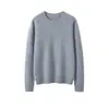 Suéter de Cachemira para Mujer 100% Cachemira Pura Nuevo de Cuello Redondo Jersey de Color Puro Holgado de Manga Larga Tejido Cálido Suéter Base