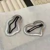 Pasador de Cuero PU Plateado, Pinza Metálica de Corazón para Flequillo, Pinza BB Simple de Imitación de Cuero, Pasador, Accesorios para el Cabello de Boutique
