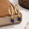 Brincos de Gota de Safira de Luxo para Mulheres, Argolas de Ouro de Alta Qualidade Cravejadas de Diamantes, Brincos Modernos de Estilo Vintage