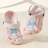 Tamancos Infantis Sanrio Verão Novo Estilo Sapatos de Praia Princesa para Meninas Sandálias Fechadas Chinelos de Solado Macio para Crianças Maiores