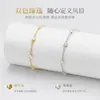 Pulsera de Plata de Ley S925 Más Vendida Transfronteriza con Cinco Diamantes Espaciados en una Cadena Fina, Joyería de Plata Exquisita de Nicho, Venta al por Mayor Directa de Fábrica
