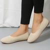 Zapatos de mujer de una sola capa, informales, transpirables, de punto hueco, con cabeza redonda, planos, de suela suave y color sólido, primavera y verano 2024