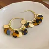 Pendientes de Leopardo Estilo Coreano, Exagerados Tachuelas con Borla de Resina Acetato y Metal, Hacen que la Cara Parezca Más Pequeña, Pendientes Elegantes y de Lujo