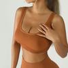 Chaleco de Yoga con Hilo para Mujer con Almohadilla en el Pecho Push-Up Sexy Deportivo Sin Costuras de Secado Rápido Delgado Sujetador Entrenamiento Deportivo Espalda Hermosa