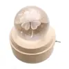 Caja de Música Base Luminosa de Madera Adornos Creativos de Escritorio Regalos para Estudiantes Bola de Cristal Tallada Internamente 3D Luz Nocturna Personalización