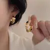 Versión coreana de pendientes de aro de moda otoño e invierno para mujer, pendientes de alto temperamento, estilo Ins, pendientes finos simples, venta al por mayor