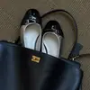 Primer Encuentro con los Zapatos Planos Mary Jane de Bloques de Color Vintage Poco Profundos de Ji Xiaoxiang - Zapatos Planos Versátiles