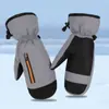 Luvas de Esqui de Inverno Masculinas com Forro de Lã Algodão Grosso para Ciclismo ao Ar Livre Escalada em Montanha Antiderrapante à Prova de Vento Impermeáveis Luvas com Dedos Braiseados