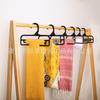 Prateleira de plástico multifuncional para lenços, suporte para toalhas de seda, suporte para gravatas, suporte para toalhas, preto, aberto
