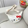 2026 Hellokitty Lindo Dibujo Animado Niña Bolso de Hombro Versátil Bolso Cruzado Tipo Dumpling Bolso de Pecho Ajustable