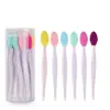Cepillo Nasal de Silicona, Cepillo Limpiador Nasal de Doble Cara, Pincel para Labios, Cepillo para Puntos Negros, Cepillo Limpiador Facial Portátil, Herramienta de Belleza