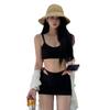Sexy Spice Girls Estilo Deseo Puro Simple Strapless Pecho Pequeño Casual Vacaciones Dividido Traje de Baño Traje de Baño de Mujer Bikini con Cuerda