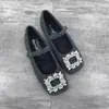Outono/Inverno 2026 Novos Sapatos Mary Jane Simples com Strass Femininos Sapatos com Pelo Plus Veludo Sapatos de Algodão Bico Quadrado Sapatos Femininos Plus Size 41 a 43