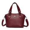 Bolsa de Mão Nova Moda 2026 em Couro Macio, Bolsa Cesta, Bolsa de Ombro Único Transversal, Padrão de Pedra, Bolsa para Mãe de Meia-Idade