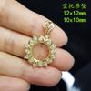 Colgante de Diamante con Forma de Girasol Estilo Princesa Diana, Chapado en Plata 925 Redonda, Montura de Colgante de Moissanita de Corte Huevo 10 13 14