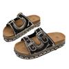 Hebilla de Cinturón de Comercio Exterior Pedrería Zapatillas de Plataforma de Verano 2025 Nuevas Europeas y Americanas Sandalias de Playa de Talla Grande para Mujer