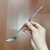 Cucharas Portuguesas de Acero Inoxidable para Uso Doméstico, Cucharas de Mango Largo y Cabeza Redonda, Cucharas Multifuncionales para Hoteles y Restaurantes, Cucharas de Mesa, Cucharas para Sopa, Cucharas para Plato Principal
