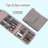 Conjunto de cortadores de unha preto liso com 12 peças para manicure caseira, ferramentas de unha, bolsa dobrável, conjunto de beleza, cortadores de unha