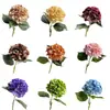 Flores Artificiales de Alta Gama con Tacto Realista y Efecto Hidratante, Hortensias en Color Café, Hortensias Vintage, Adecuadas para Decoración de Bodas en Hoteles y Casas de Huéspedes y Habitaciones Modelo
