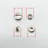 En Stock Cobre Puro, Hierro, Acero Inoxidable Forma Redonda 655 # 633 # 831 # 201 # Tres Botones de Presión Metálicos Cosidos en la Base del Botón