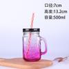 Ventas Directas de Fábrica Vaso de Agua, Asa de Pajita, Vaso de Gallo, Botella de Vidrio, Vaso para Bebidas Mason Degradado con Asa, Vaso para Té con Leche