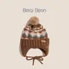 Chapéu Infantil Estilo Fair Isle Outono e Inverno Chapéu de Lã Tricotado Quente para Homens e Mulheres Bebê Vermelho Acolchoado Proteção para Orelhas Chapéu Lei Feng
