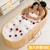 Bañera Plegable para Uso en Casa, Bañera Doble de Cuerpo Entero para Adultos, Tina de Baño Rectangular para Adultos