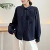 Camisa de Manga Longa Grossa Escovada Estilo Outono/Primavera 2026 para Mulheres com Decoração de Flor de Rosa 3D Camisa Base Camiseta Camisa Top