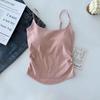 Camisola Plisada para Mujer Nuevo Estilo Diseño Puro Dulce y Picante con Almohadilla en el Pecho Ropa Interior Ropa Exterior Ajustada Hermosa Espalda Top