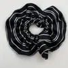Lenço Quadrado Listrado Retro Francês Elástico de Cabelo Intestino Grosso Saia de Cabelo Extra Grande Elástico de Cabelo Pingente de Pérola Corda de Cabelo Faixa de Cabelo Acessórios de Cabelo