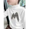 Ropa interior térmica de felpa cepillada para niños, cuello semi-alto, cálida para niños, top para bebé Otoño/Invierno, versátil para Otoño, ropa interior casual
