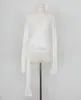 Camiseta Sexy de Encaje con Cordones para Mujer, Verano 2024, Nueva, de Dongdaemun Corea, Ajustada a la Cintura, Corta o Larga, de Manga Larga