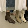 Salto alto de alta qualidade, botins White Martin, botins estilo francês, botas de outono e verão forradas de lã novas botas finas botas femininas