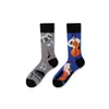 Calcetines de Moda Originales Asimétricos Estilo AB para Mujer Calcetines de Algodón de Verano Zhejiang Arte de Dibujos Animados Personalizado Calcetines de Algodón de Tubo Medio para Hombres y Mujeres