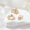 Color Oro 14K Pulsera Hebilla Ot Circonita Reina Madre Saturno Collar de Perlas Hebilla de Conexión para Mujer Joyería Hecha a Mano Accesorios DIY
