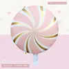 Globos de Papel de Aluminio Serie Dulces, Globos Redondos de Paleta de Caramelo con Puntos Macaron, Globos de Estrella Radiante Estampados en Oro, Venta al por Mayor Directa