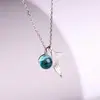 Collar de Plata de Ley S925 Estilo Coreano Moderno y Exquisito Diseño de Espuma de Sirena Cadena para Clavícula Estilo Corto para Mujer Joyería de Plata Elegante